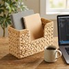 Woven Hanging Magazine Holder, Water Hyacinth Hanging Magazine Basket 11.8