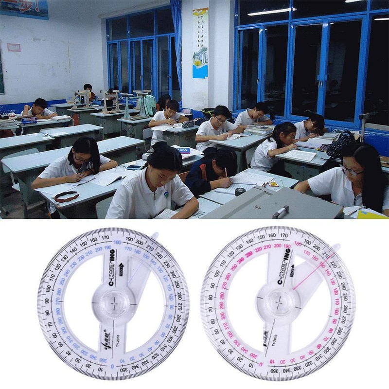 2PCS 360 Degree Angle Measure Circle Protractor 360 Degree Protractor