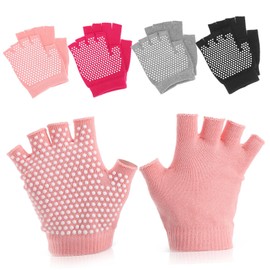 Generic 4Pairs Womens Slip Yoga Gloves for Dance Comfortable Grip Training Gloves Grey