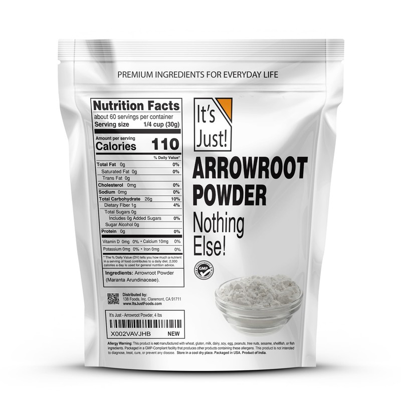 It's Just - Arrowroot Powder, Natural Thickener, Gluten-Free, Dairy-Free, Non-GMO,