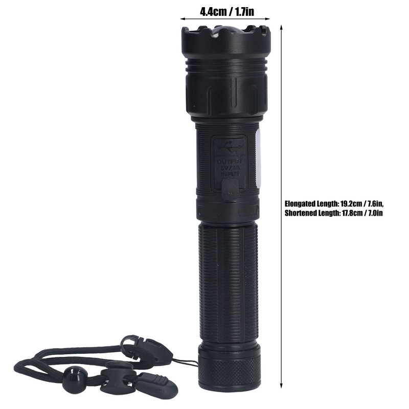 LED Camping Flashlight 5000LM Super Bright Magnetic Telescopic Zoom Waterproof