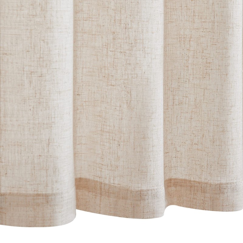 TOPICK Kitchen Curtains 36 Inch Length Linen Textured Bathroom Window