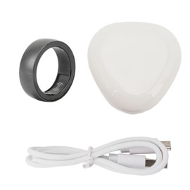 Smart Ring Health Tracker IP68 Waterproof Step Counting Sleep Tracking Fitness Smart Ring for Women Men Black Size 17