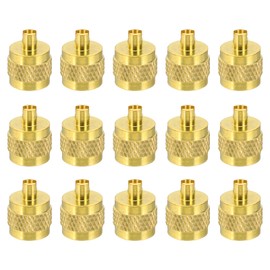 PATIKIL 1/4" SAE Service Access Valve Caps, 15 Pack Refrigeration Service Valve Cap Valve Core Remover with Rubber Seal for HVAC AC System