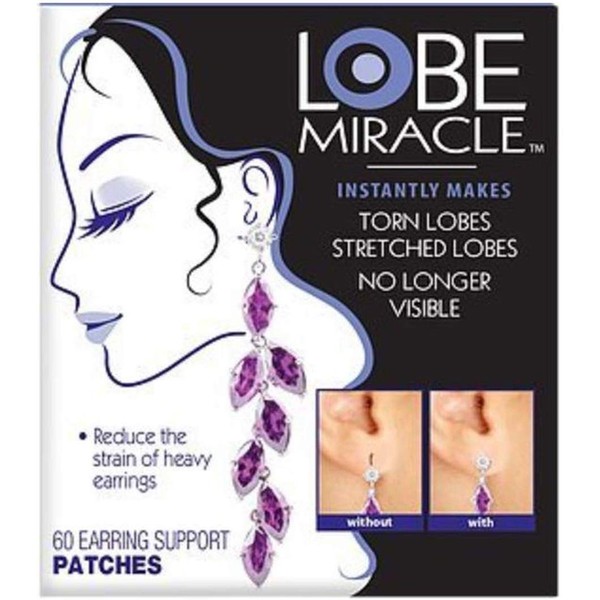Lobe Wonder 240 Earring Support Patches Invisible Self Adhesive Oval Earring Support- 4 Pack