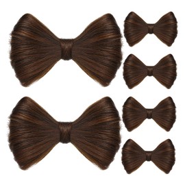 Outanaya 6pcs Brown Bowknot Wig Hair Clips with Duckbill Barrettes for Hair Styling Bun Comfortable Lightweight Extensions for Women Events and Celebrations