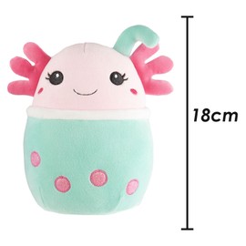 VFM - Axolotl Soft Toy Animal Plush Fluffy Cuddly Soft Plushie Stuffed Toy Plush Toy Cute Stuffed Plushie, Gifts for Birthday, Valentine's Day Chirstmas - 18cm Multi-Coloured