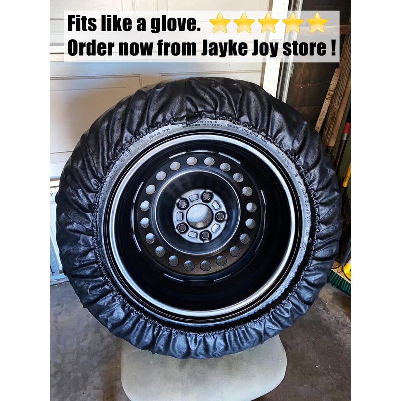 Spare Tire Cover, Black Wheel Cover Waterproof PVC Leather Dust-Proof