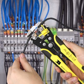 Wire Stripper, Automatic 0.2-6.0 mm² / 24-10 AWG, 3-in-1 Multifunctional Wire Stripper, Cutting Pliers for Stripping, Cutting and Crimping