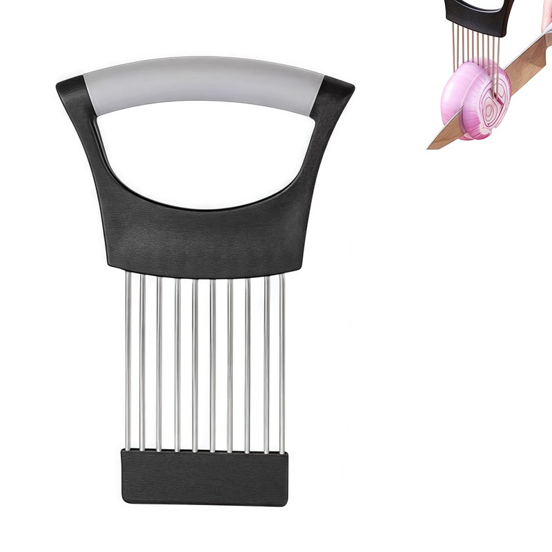 Stainless Steel Onion Holder with Tines for Cutting Vegetables Comb