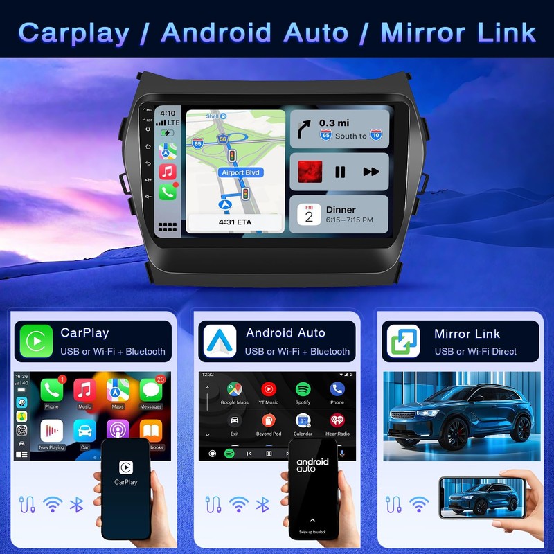 9" Car Radio for Hyundai Santa Fe IX45 2013 2014
