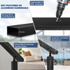 Gyykzz 4FT Aluminum Handrail Black, Rectangular Flat Top Hand Rail
