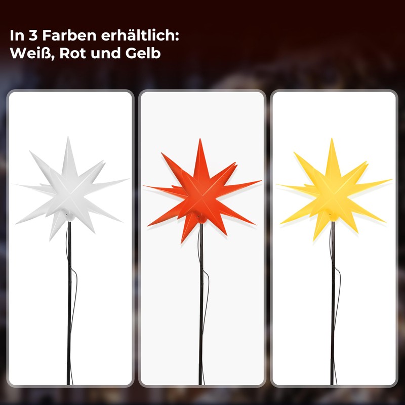 OVILUM 3D Star 57cm (White) with Ground Spike