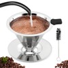 Pour Over Coffee Dripper With Cleaning Brush,Upgraded Double Micro Mesh
