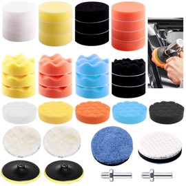 Polishing Pads 38pcs, Car Polishing Pads for Drill, Sponge Wool Polishing Waxing Buffing Pads Kit for Auto Car Polishers, Car Polishing