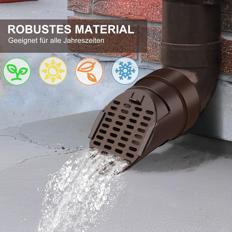 Gutter Downpipe Leaf Guard Gutter Guard (Brown)