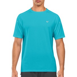 NORTHYARD Men's Athletic Running T-Shirts Quick Dry Workout Shirts Short-Sleeve Sports Gym Tee Tops Performance Activewear Lakeblue XL