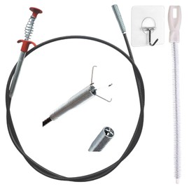 Walsunte 36inch Drain Snake Hair Clog Remover-Drain Auger Hair Catcher & Cleaning Brush-Sink Drain Cleaner Tool for Kitchen,Bathroom,Sewer,Bathtubs,Sunroof and Dryer Vent (36inch)