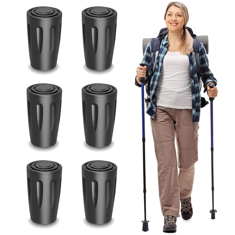 Trekking Pole Cap Set, Rubber Cap, Climbing Cane Stock Protection,