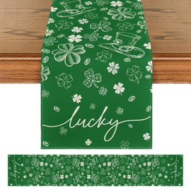 JazSwirl St Patricks Day Table Runner, St Patricks Day Table Decor Shamrock Table Runner, St Patricks Day Decorations Table Runner, Irish Table Runner Clover Table Runner St Patrick's Day Table Runner