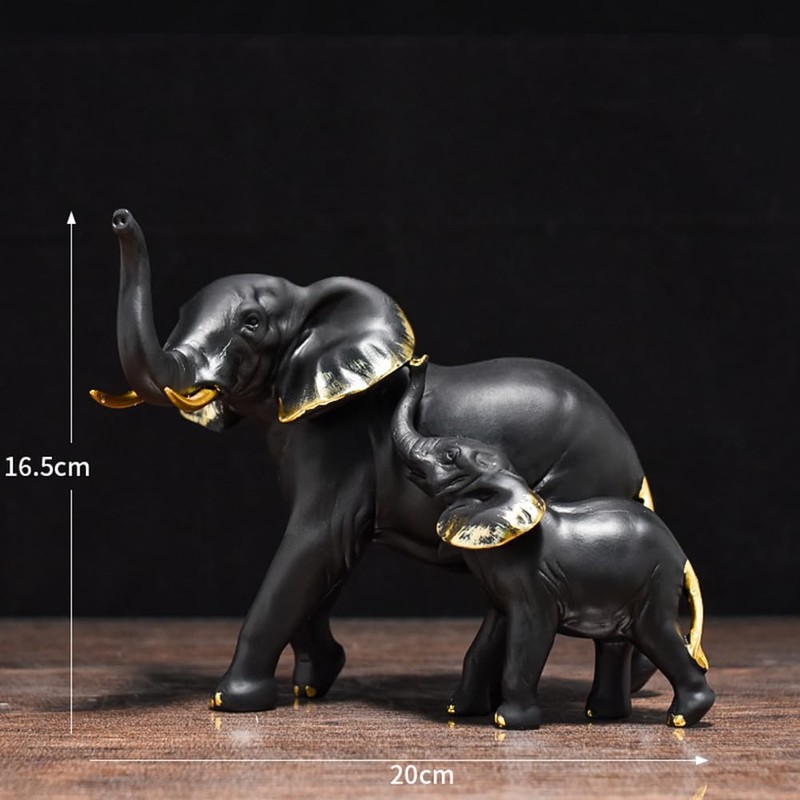 NORHOR Sculpture Mother & Calf Elephant Statue,Sculpture Beautiful Home Decor