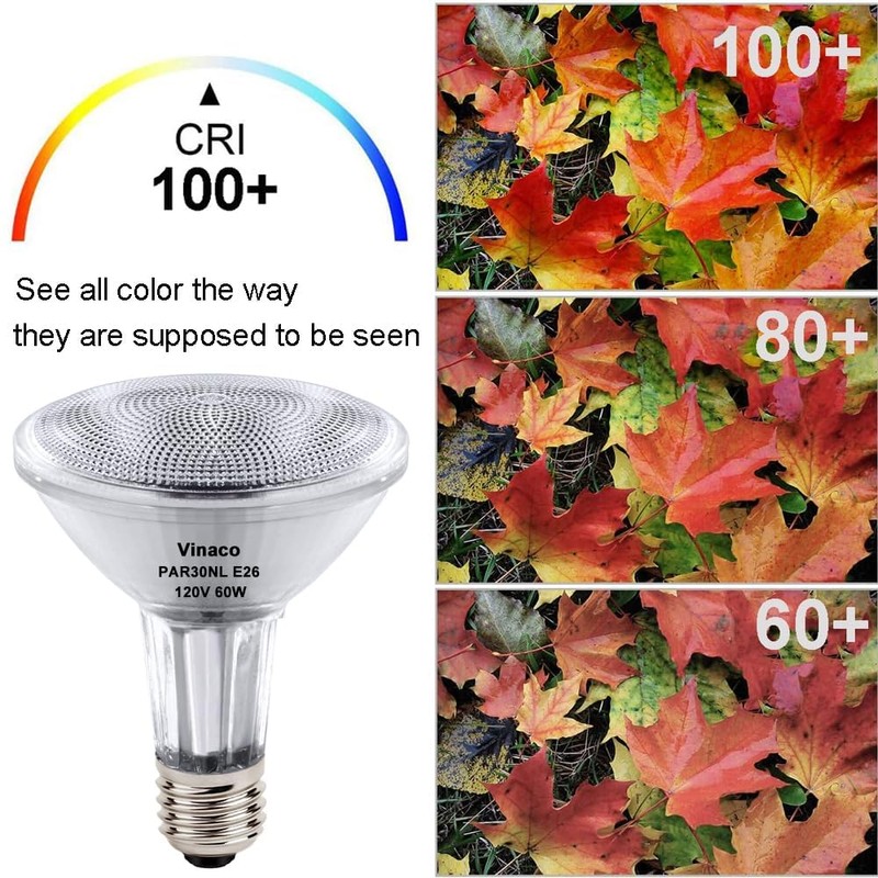Vinaco PAR30 Long Neck Halogen 60W 120V, Long Lasting 6