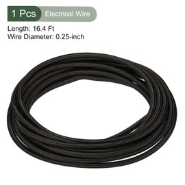 YOKIVE Twisted Cloth Covered Wire, 18AWG Vintage Electrical Cord with 2 Cores, for DIY Lighting Projects, Great for Home, Party, Daily Use (Black, 16.4ft)