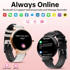 OUKITEL Smart Watch for Women(Answer/Make Calls), 1.04'Touch Screen Fitness SmartWatch, With 24H HeartRate/Sleep/Blood Oxygen Monitor, 100+ Sport, lP68 Waterproof SmartWatch for ios Android Black