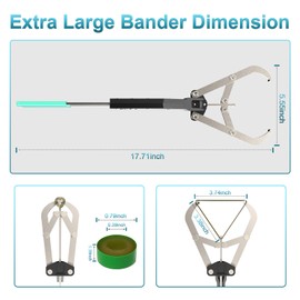Stainless Steel Large Bander and 24pcs Bands, Cattle Banding Tools, Bull Banding Tool Kits, Large Expander Pliers for Big Livestock - Cattle, Sheep, Goat, Calves, etc (Extra Large)
