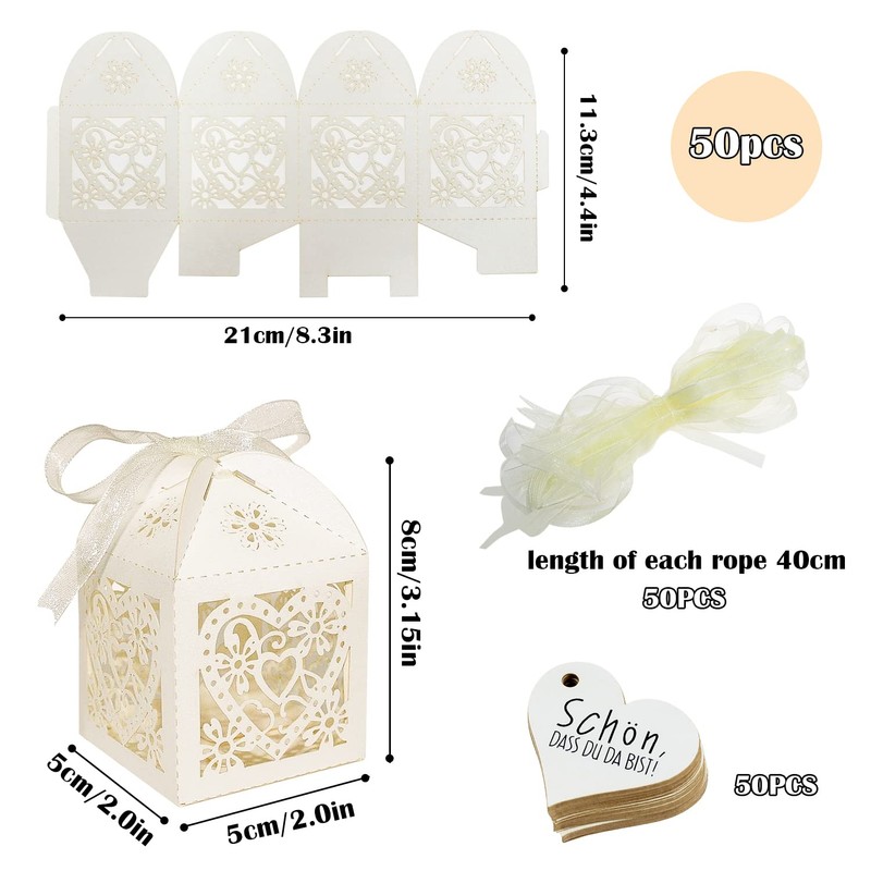 Wedding Gift Box Candy Box Favours Box 50 Pieces Off-White