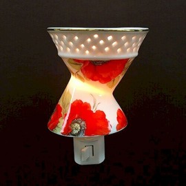 Poppies On A Twist Shaped Night Light