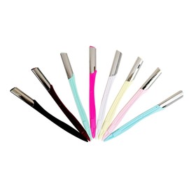 Ipetboom 10pcs Portable Eyebrow Razor Stainless Steel Eyebrow Trimmer Makeup Tool Kit for Women Lightweight Easy to Clean for Travel Home Use Random Color