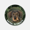 Dachshund Sticker "Dachshund im Einsatz" Rauhaardackel, Teckel, Dachshund Premium Sticker