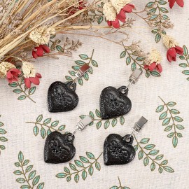 Ownmy Set of 4 Cast Iron Heart Shaped Tablecloth Weights Clips on - Outdoor Flag We...