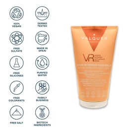 Valquer VR Repairing Balm No Rinse 3-in-1: Conditioner, Serum, and Treatment – Leave-in – Seals the Ends – 150 ml