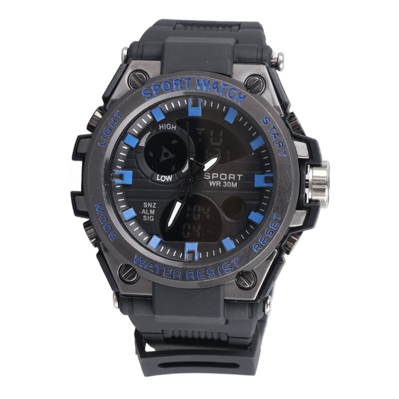 Waterproof Wristwatch Transparent Cover LED Luminous Wristwatch for Gentlemen Black
