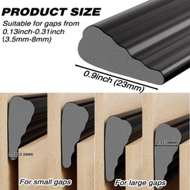 118 Inch Wedge-Shape Weather Stripping Door Seal,Windows and Doors Insulation for Winter,Self Adhesive Insulation Tape for Exterior Front Door,Noise Cancelling,Draft Seal Blocker,Black