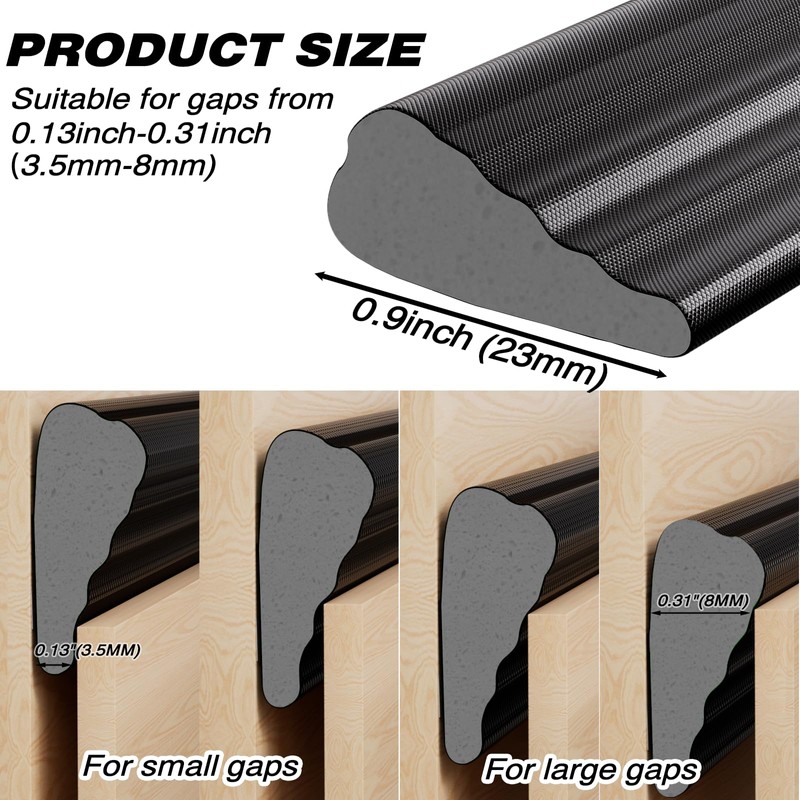 118 Inch Wedge-Shape Weather Stripping Door Seal,Windows and Doors Insulation