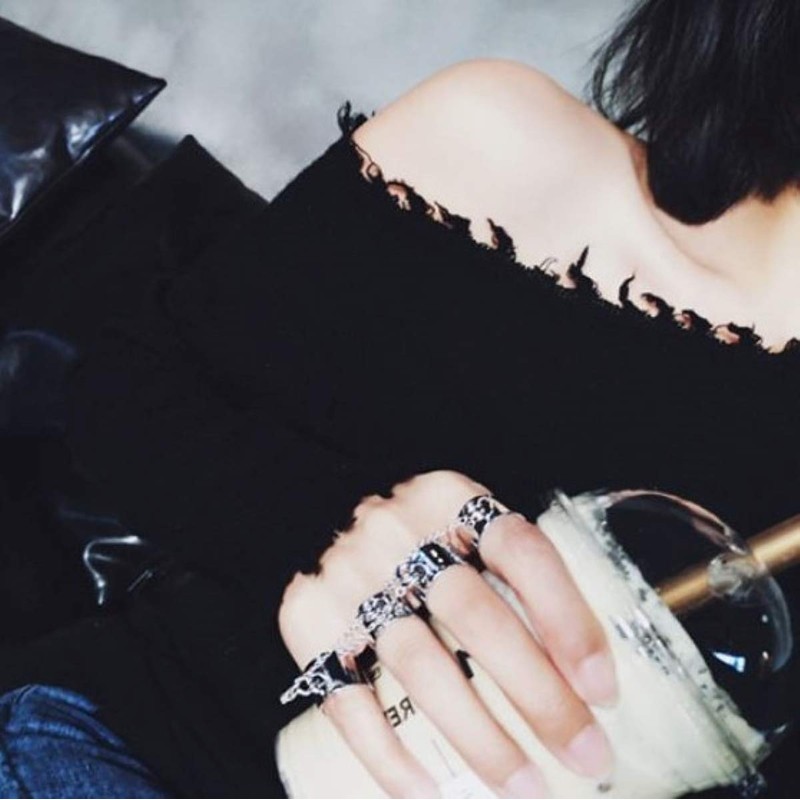 Puente 4 Ring Chain Ring, Silver, Men's, Women's, Silver Ring,