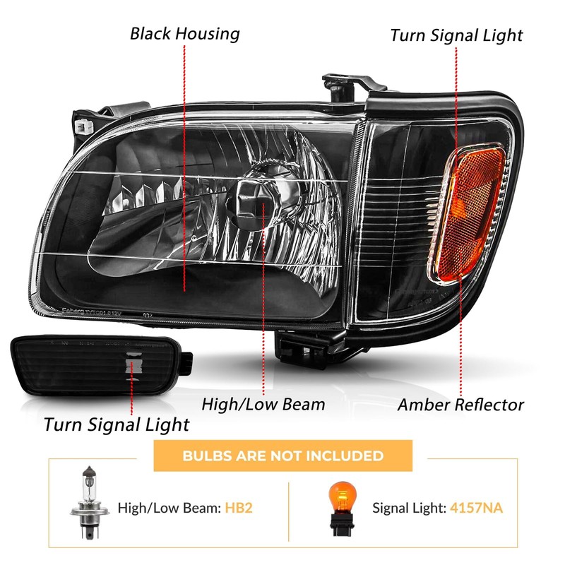 SAFAUTOPARTS Headlights & Corner Lights Assembly Pair for 2001 2002