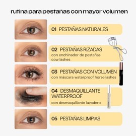 Sarelly Horse Lashes Máscara de Pestañas Waterproof Voluminizadora, Negra Intensa, Fórmula Vegana con Pantenol y Aceite de Ricino, 11.5 g
