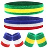 IMAGERIO 6 Pieces Sweatband Set Sports Headband Wristband Set, Moisture