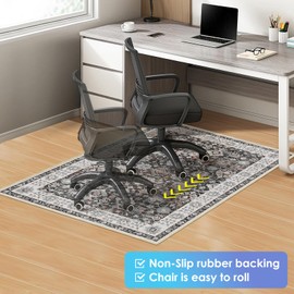 Azadx Chair Mat for Hardwood Floor 48" x 60" Desk Chair Mat for Hard Floors Slip Resistant Under Desk Rug Protector for Rolling Chair Computer Chair Mat Low Pile Carpet Floor Protector,Blackish Green