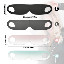 LuckyOpt 2PCS Ultra-Thin Eye Mask, Lightweight Breathable Elasticity Sleep Mask with Zero Pressure Sensation, Fully Shading Fit Nose Cutting Sleep Eye Mask for Travel and Office Use (Peach+Ocean, M)