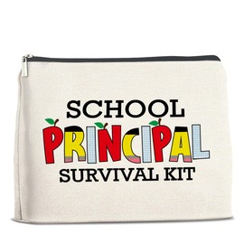 UPNEGE School Principal Gifts Makeup Bag, Principal Appreciation Gifts for Women, School Principal Survival Kit Zipper Makeup Pouch