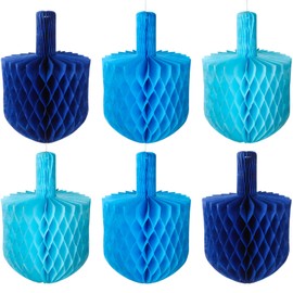 Marspark 6 Pcs Hanukkah Dreidel Decoration 8 Inch Hanging Chanukah Ornaments Hanukkah Wall Hanging Chanukah Holiday Party Decor for Yard Garden Indoor Outdoor
