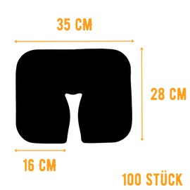 Disposable Cover for Headboard I 100 x Black I Nose Slit Cloths Massage Table I Massage Cushion I Piercing Cushion Cover I Massage Headrest Bed I Wellness Accessories I Cosmetic Cushion I Face Mats