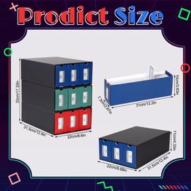 Wonderjune 9 Drawer Trading Card Storage Box Includes 9-600 CT Boxes Trading Card Organizer Collection Box Fit for TCG, Sport Games (Black)