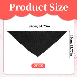 Lace Head Scarf for Women - Soft Breathable Bandana, Versatile Fashion Hair Accessory for Summer, Beach, Hairstyling - Cute Stylish Head Wrap (Black and White)