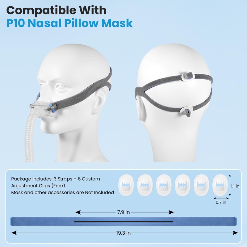 3Pack P10 Replacement Headgear Compatible with Airfit P10 Nasal Pillow